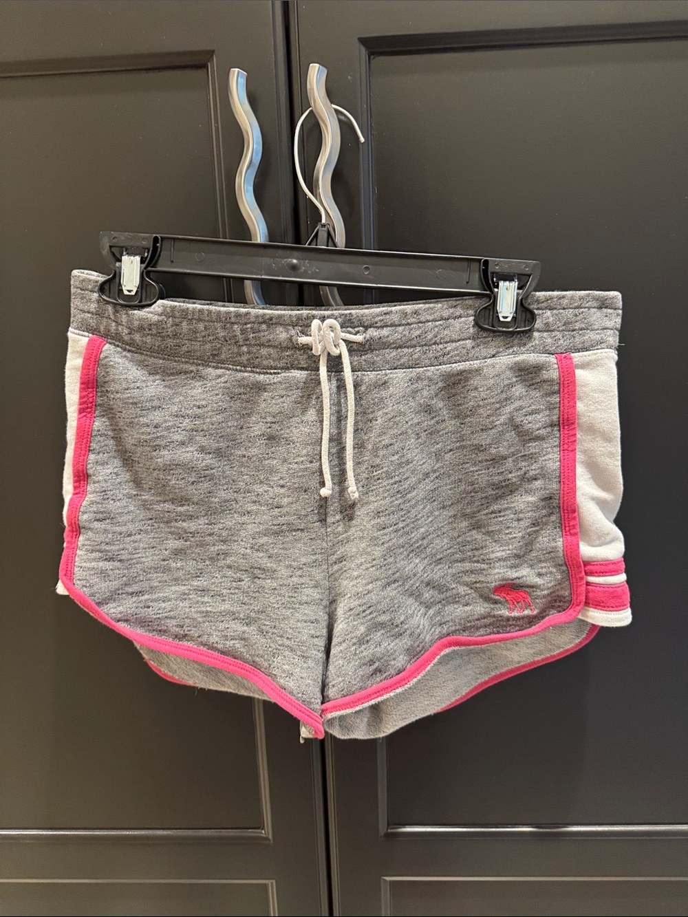 Abercrombie Women's Gray & Pink Trim Lounge Shorts